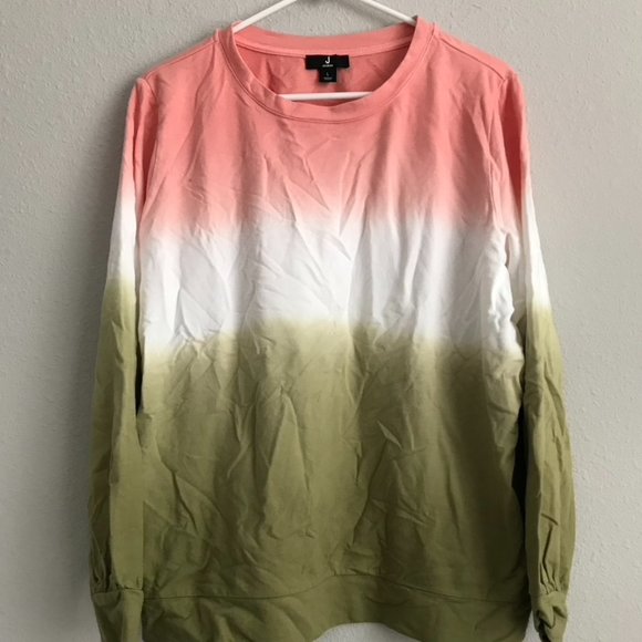 Jason Wu Tops - J Jason Wu French Terry Dip Dye Pullover Sweatshirt - Olive (sz L) a503661